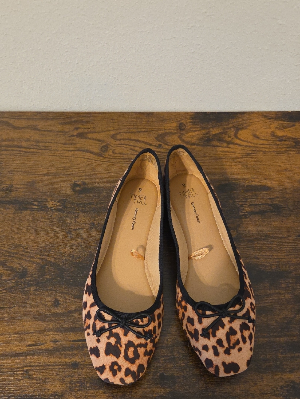 Leopard Print Ballet Flats - Black Trim
